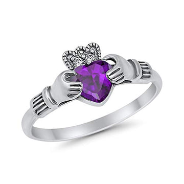 Halo Split Shank Vintage Style Simulated Amethyst CZ Engagement Bridal Ring 925 Sterling Silver